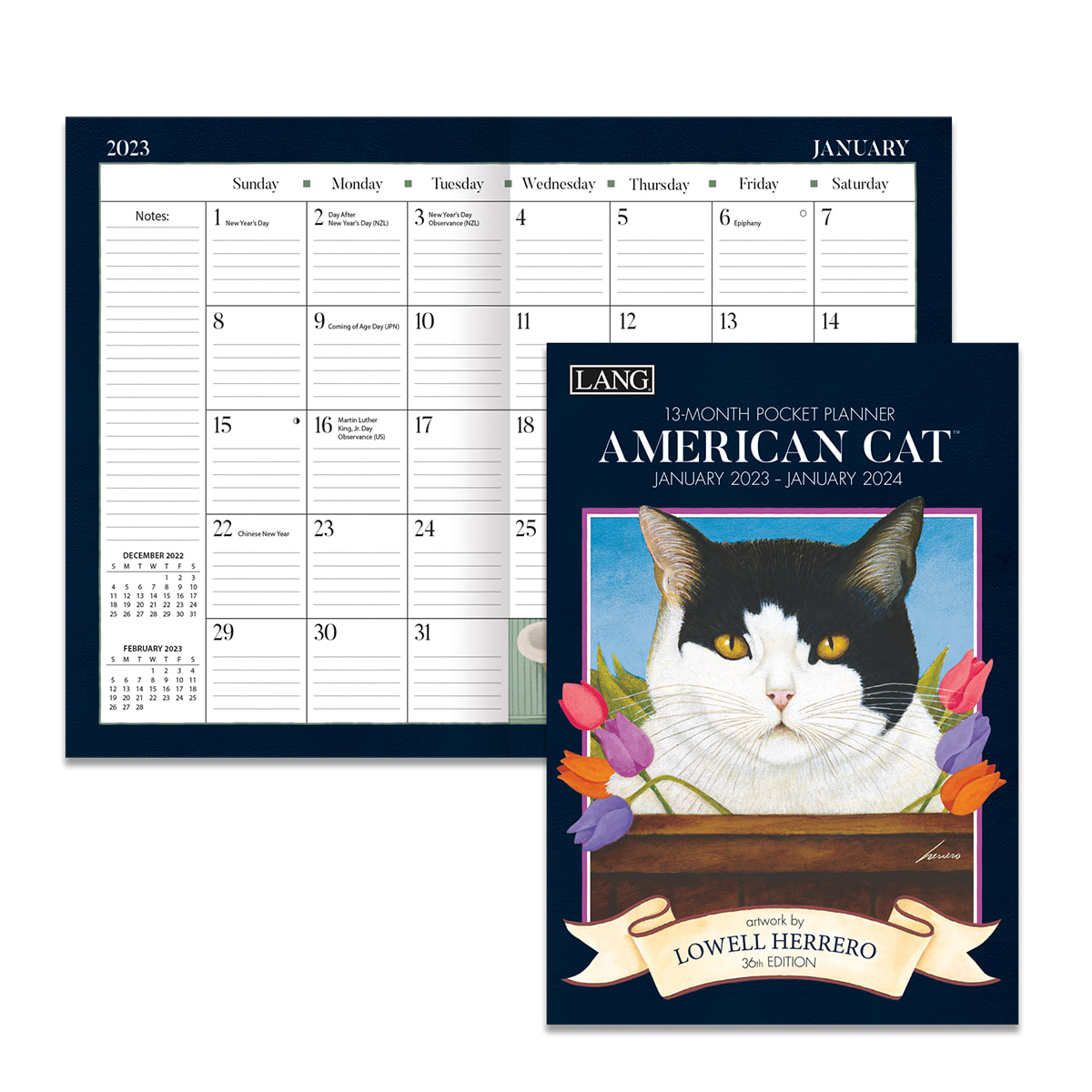 17991003156 Lang 2017 American Cat Monthly Pocket Planner 4.5 x 6.5 inches 